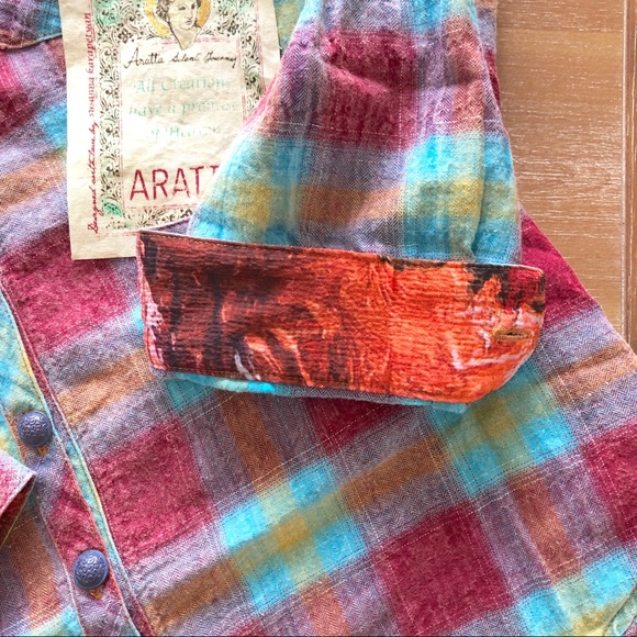 ▪️ARATTA (size S) Harbor Island Plaid Button Top - Picture 6 of 8